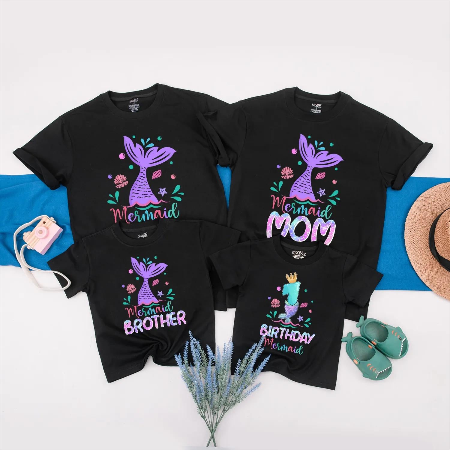 Matching Oneder the Sea Birthday Girl Shirts, Mermaid 1st Birthday Family Outfits, Ocean Animals Party, Custom