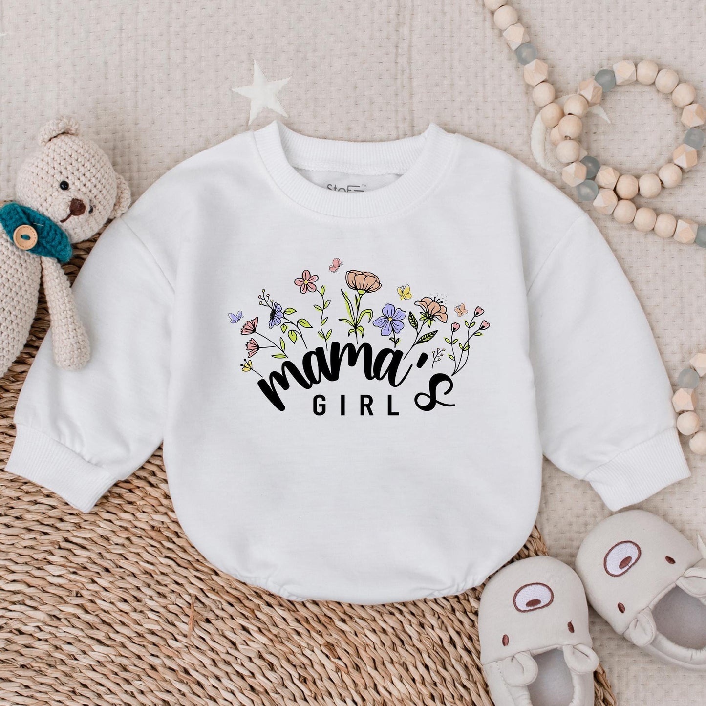 Mama's Girl Flower Bubble Romper Adorable Baby Girl Clothes Perfect Mother's Day Gift Mommy's Little Treasure