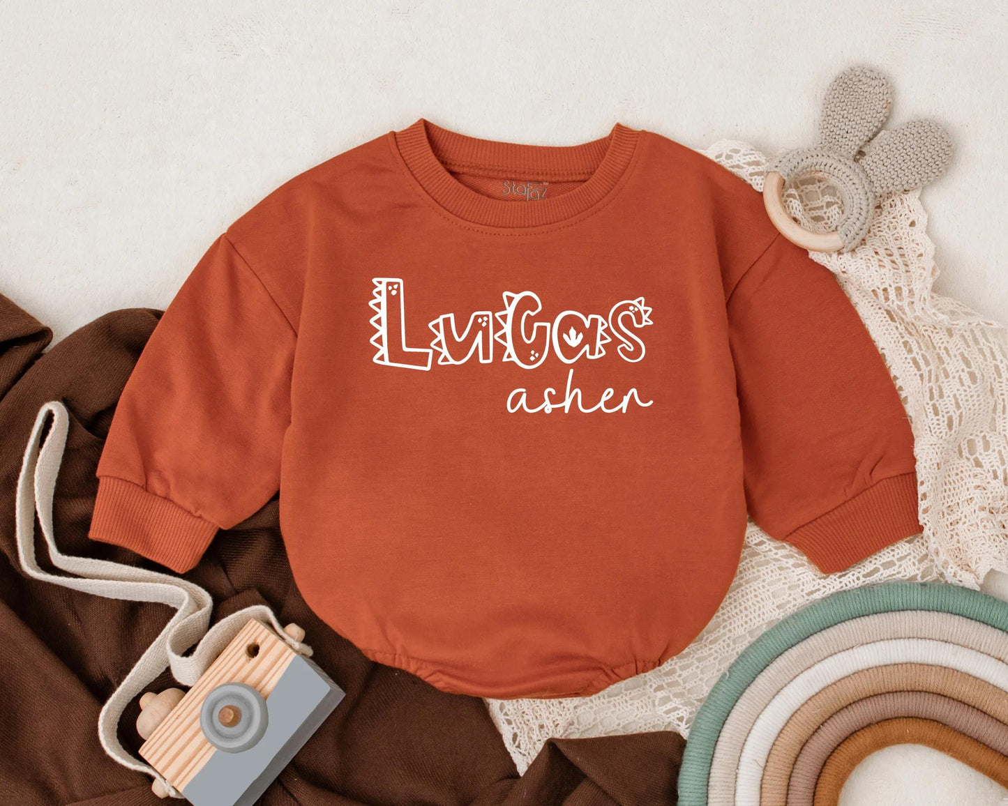 Personalized Dinosaur Baby Romper for Baby Boys with Name Option Newborn Toddler Birthday Outfit Cute Dino Theme Shower Gift