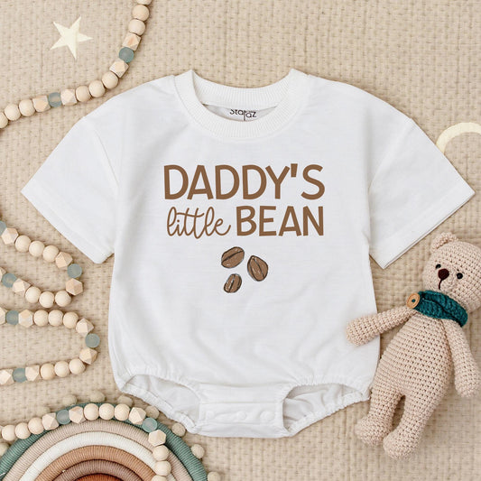Daddy's Little Bean Baby Romper Cute Coffee Bean Design for New Dads Coffee Lover Baby Shower Outfit Newborn Boy Girl Gift