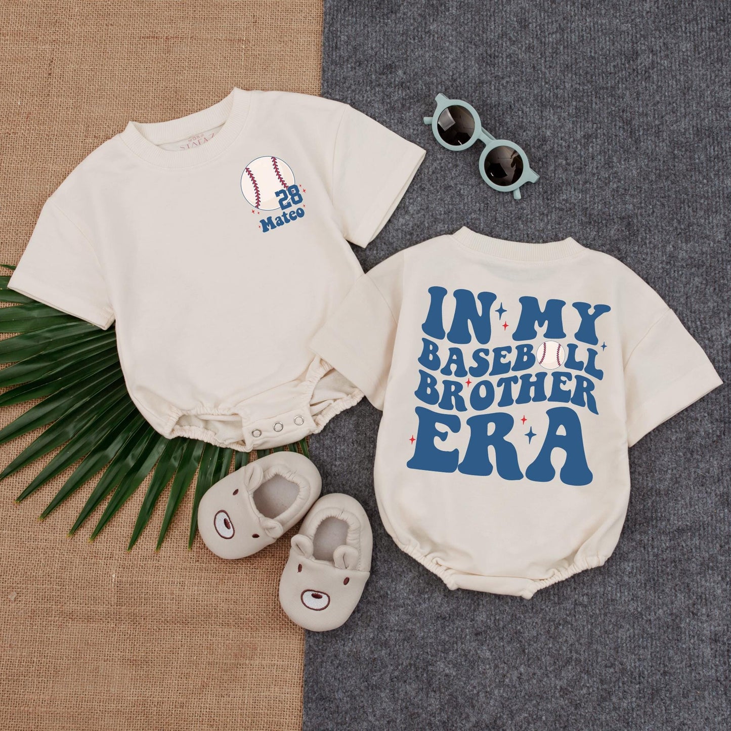 In My Baseball Brother Era Bubble Romper Baby Boy Game Day Clothes Summer Sports Infant Outfit, Baseball Look