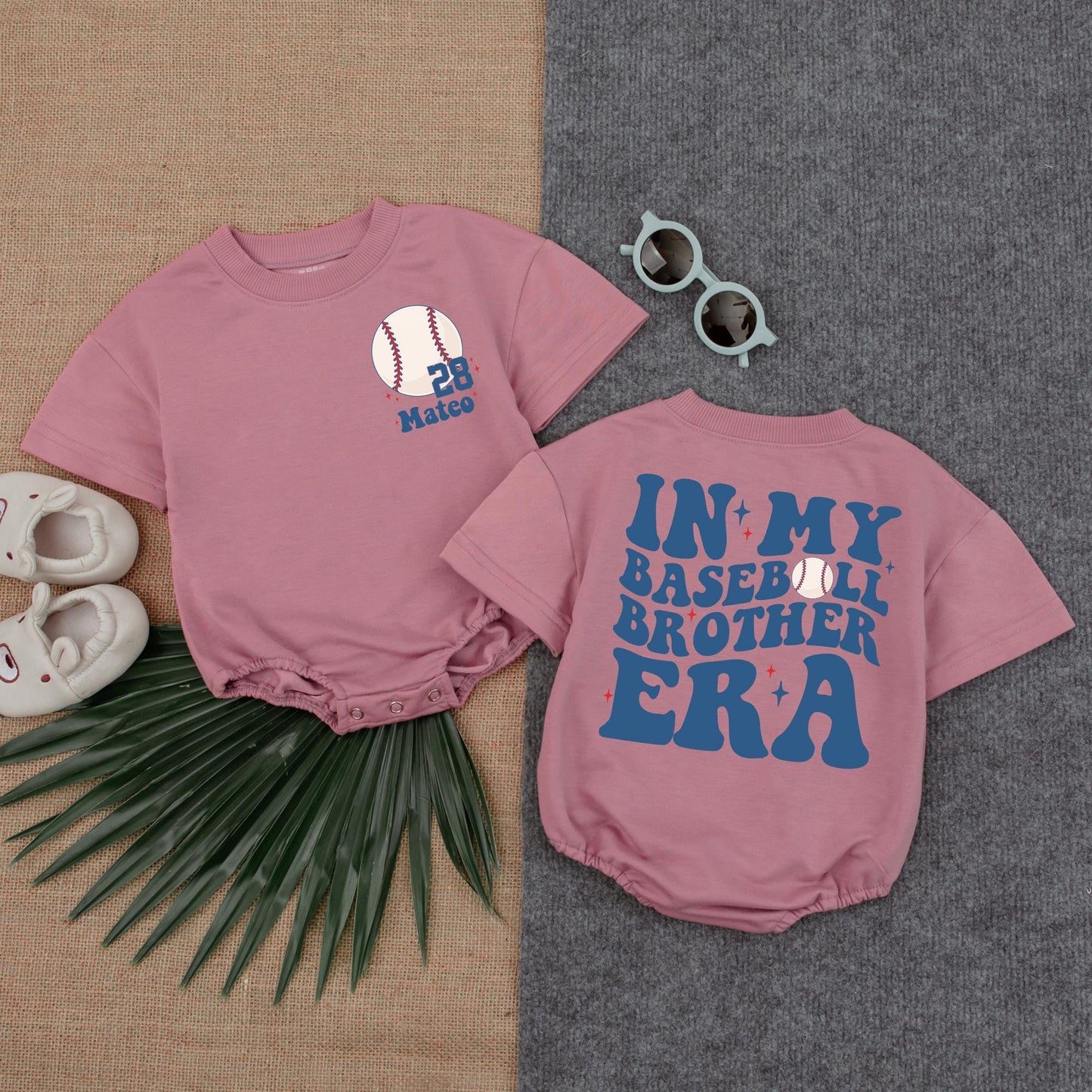 In My Baseball Brother Era Bubble Romper Baby Boy Game Day Clothes Summer Sports Infant Outfit, Baseball Look
