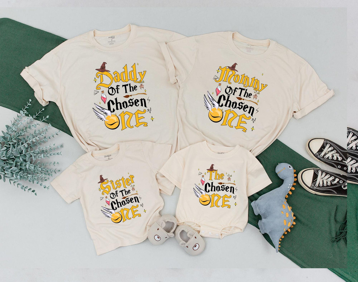 The Chosen One Wizard Birthday Shirt Family Matching Outfits First Birthday Baby Bodysuit Mommy and Me Magical Journey