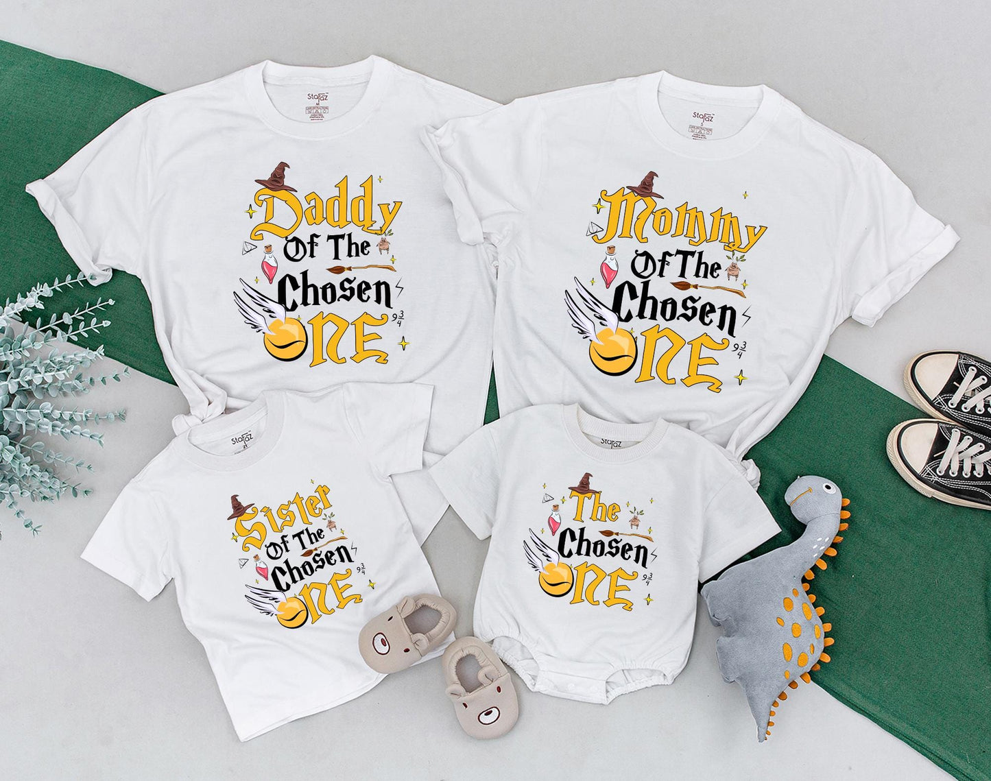 The Chosen One Wizard Birthday Shirt Family Matching Outfits First Birthday Baby Bodysuit Mommy and Me Magical Journey