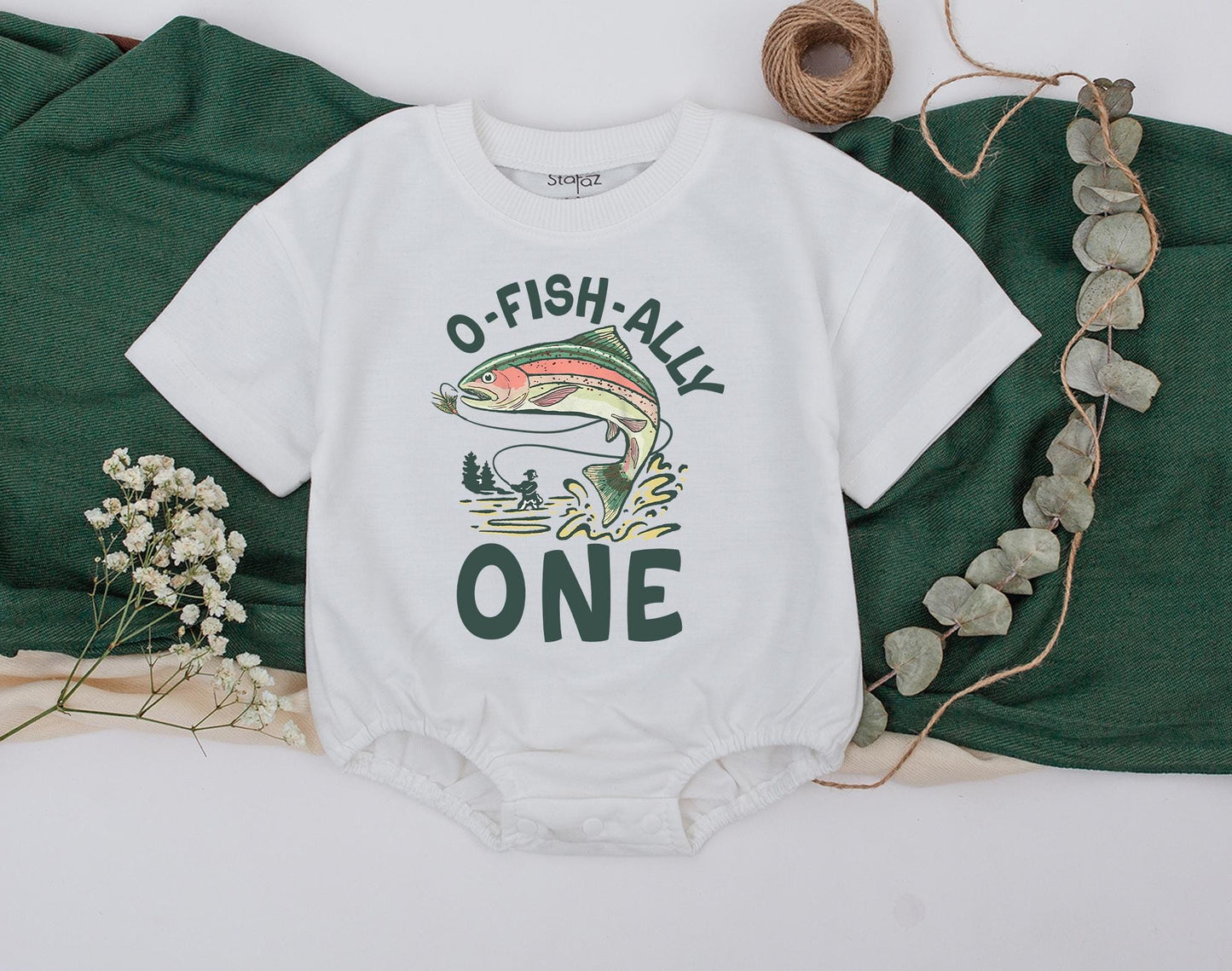 O Fishally One Birthday Fishing Outfit Baby Romper Mommy and Me Matching Family Reel Cool Dad First Birthday Party Celebration