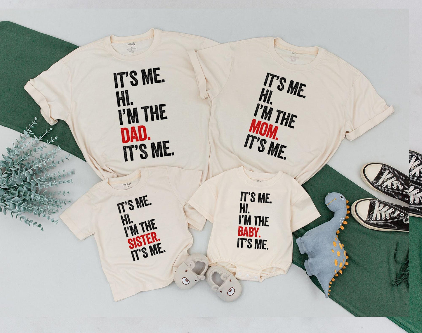 Matching Family Shirts: Its Me Hi Im The Baby Romper & Bother/Sister Outfits Baby/Toddler/Kids Funny Family Gifts