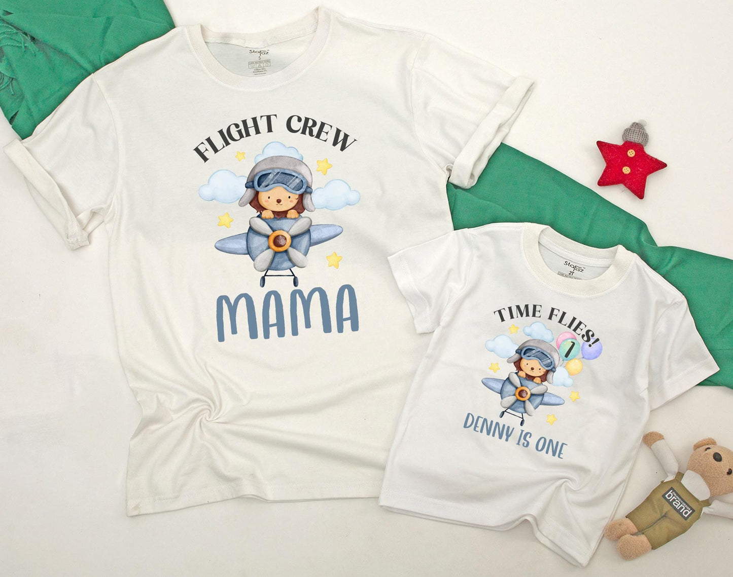 Time Flies First Birthday Airplane Shirt for Baby Boy First Trip Adventure Outfit Matching Family