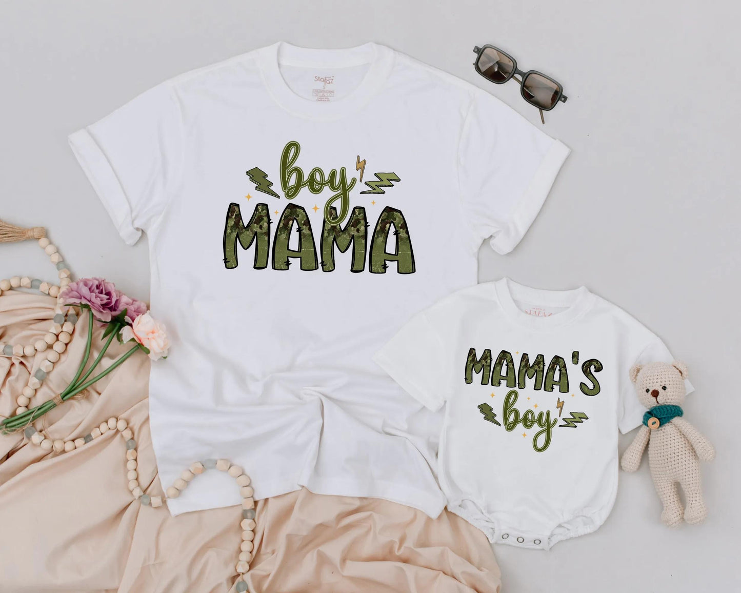 Boy Mama Duck Lover Matching Outfit Personalized Camo Family Look Mother's Day Gift Idea for Mom and Son