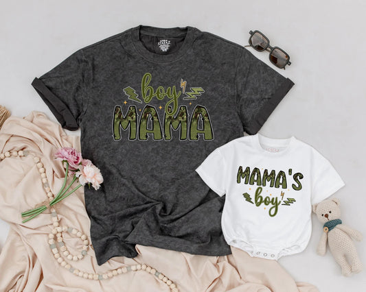 Boy Mama Duck Lover Matching Outfit Personalized Camo Family Look Mother's Day Gift Idea for Mom and Son