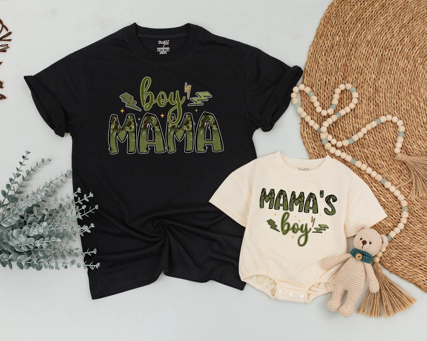 Boy Mama Duck Lover Matching Outfit Personalized Camo Family Look Mother's Day Gift Idea for Mom and Son