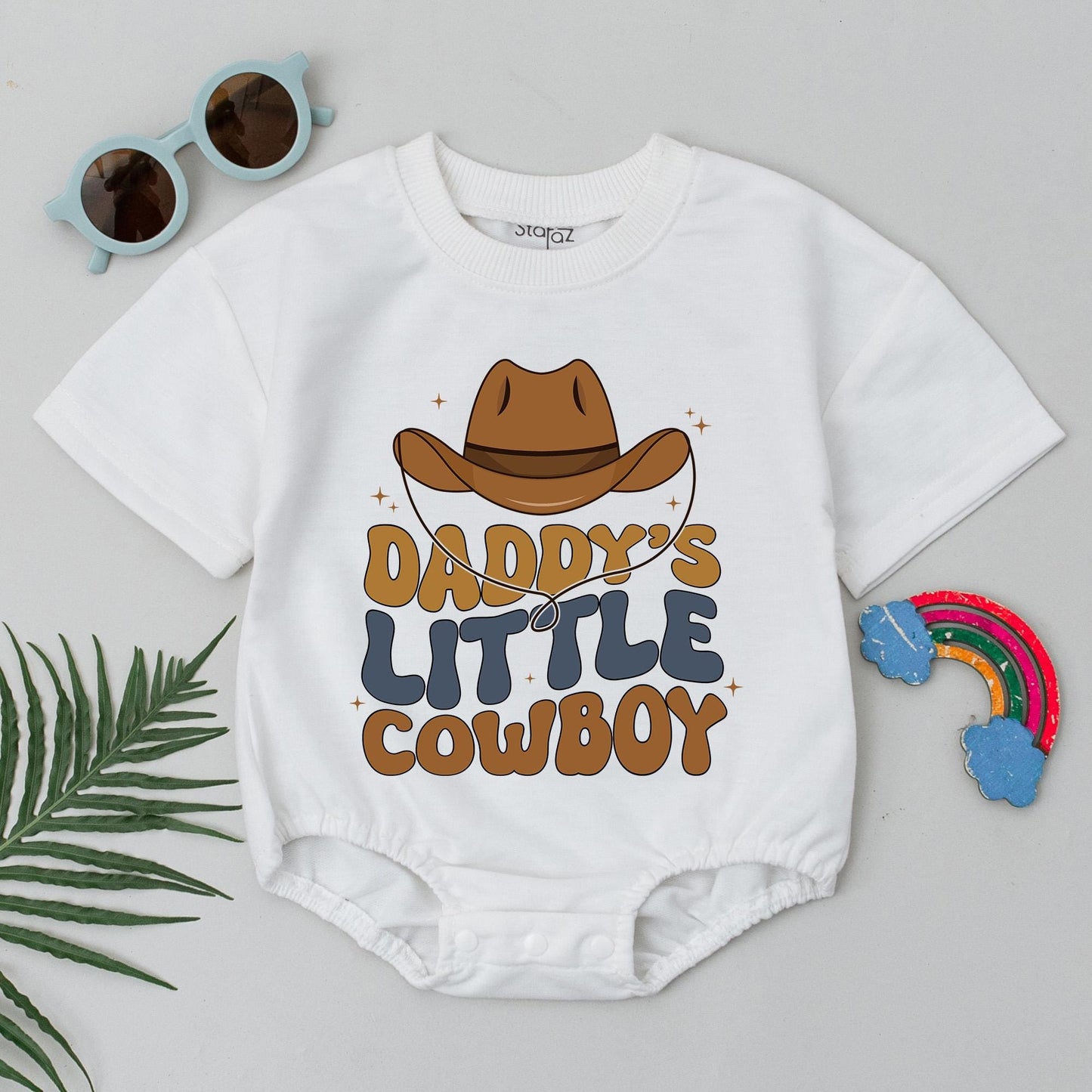 Daddy's Little Cowboy Baby Romper Western Outfit for Boys Cute Rodeo Bodysuit Country Shower Gift Yee Haw Baby Clothes