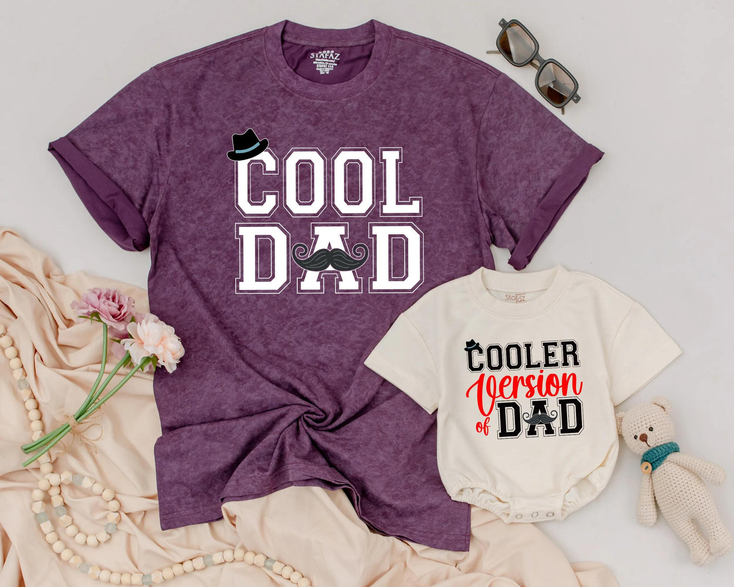 Cool Dad Shirt And Matching Baby Romper Father Son Daughter Outfit Daddy And Me Set Perfect Father's Day Gift Idea From Baby