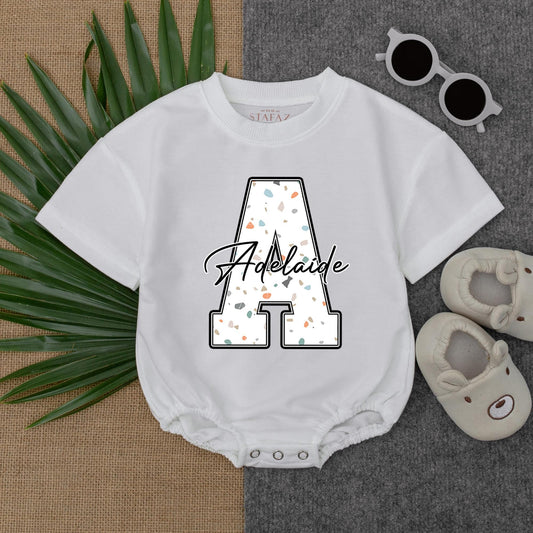 Custom Name Baby Girl Bubble Romper - Personalized Birthday Outfit & Baby Shower Gift - Short Sleeves for Summer Celebrations
