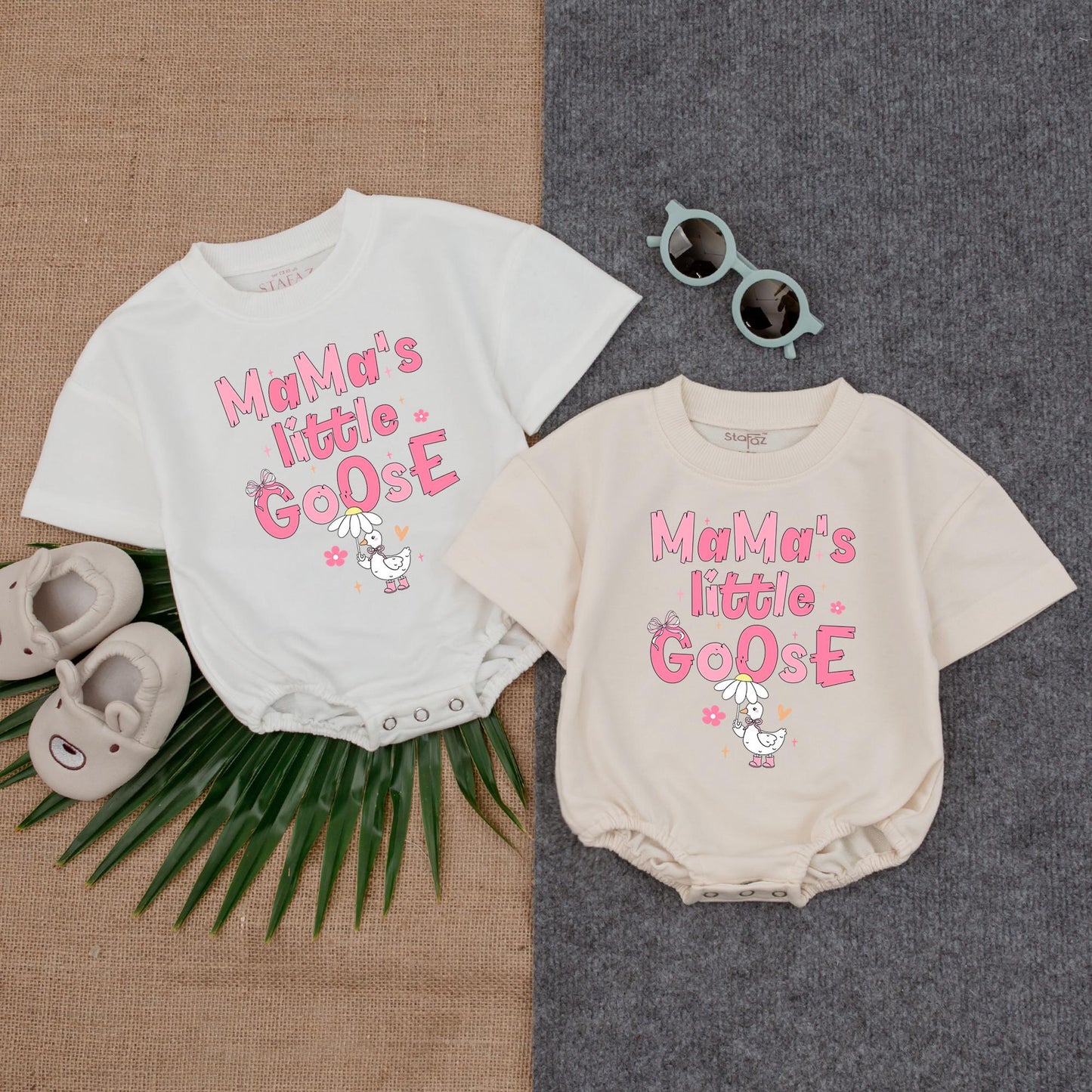 Mama's Little Goose T-Shirt Bubble Romper Adorable Mama's Girl Outfit Perfect Mother's Day Baby Shower Gift