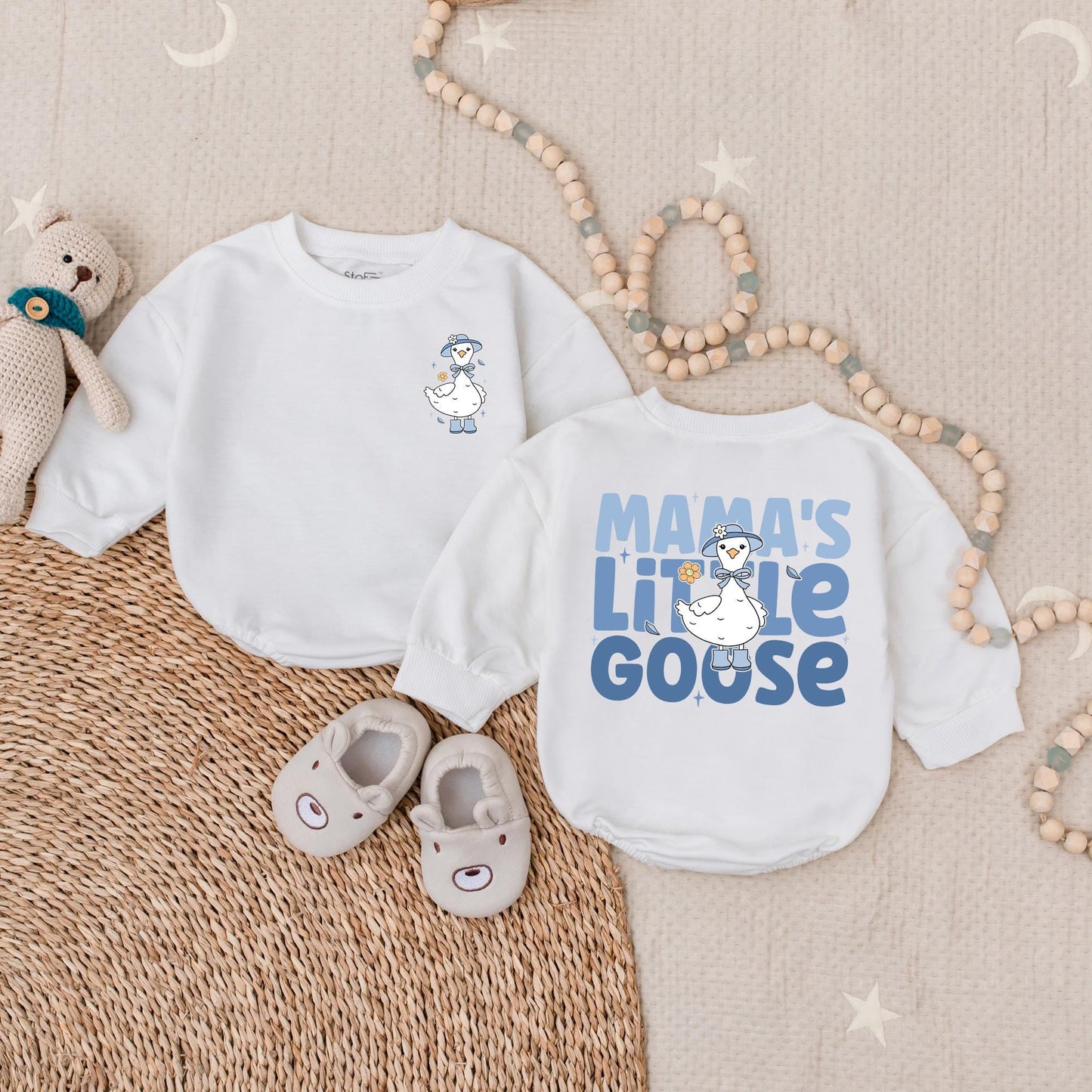 Mama's Little Goose Bubble Romper Adorable Baby Girl Outfit Mother's Day Gift Mommy's Bestie Newborn Clothes