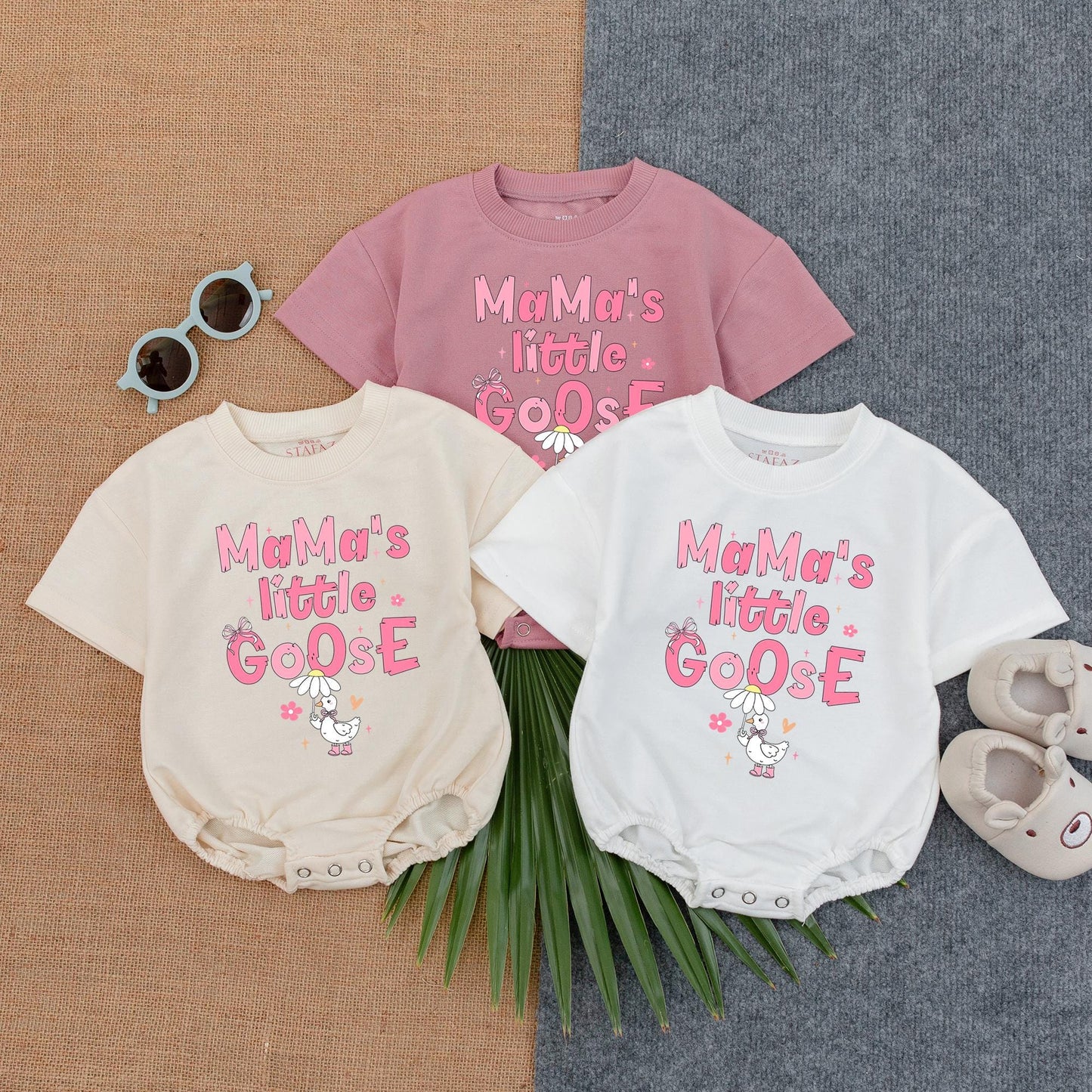 Mama's Little Goose T-Shirt Bubble Romper Adorable Mama's Girl Outfit Perfect Mother's Day Baby Shower Gift