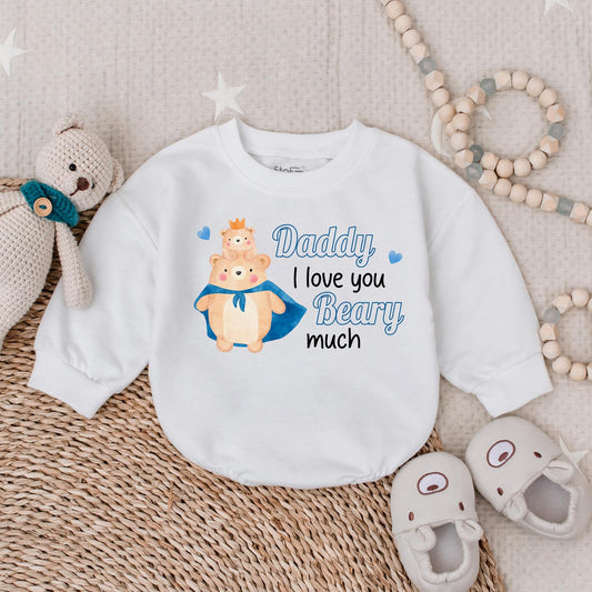 I Love You Beary Much Baby Boy Bubble Romper for Father's Day | Dad & Son Matching Outfit | Baby Shower Gift Newborn