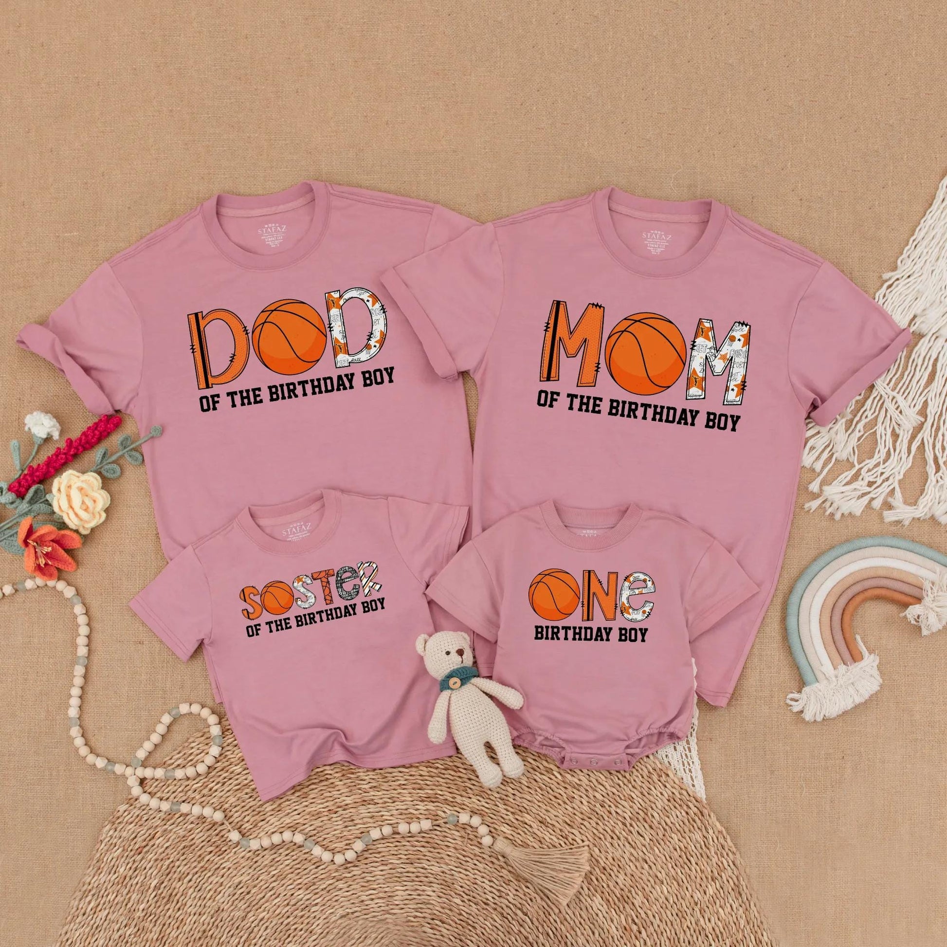 Basketball Birthday Matching Family Shirts First Birthday Boy Sports Party Outfits