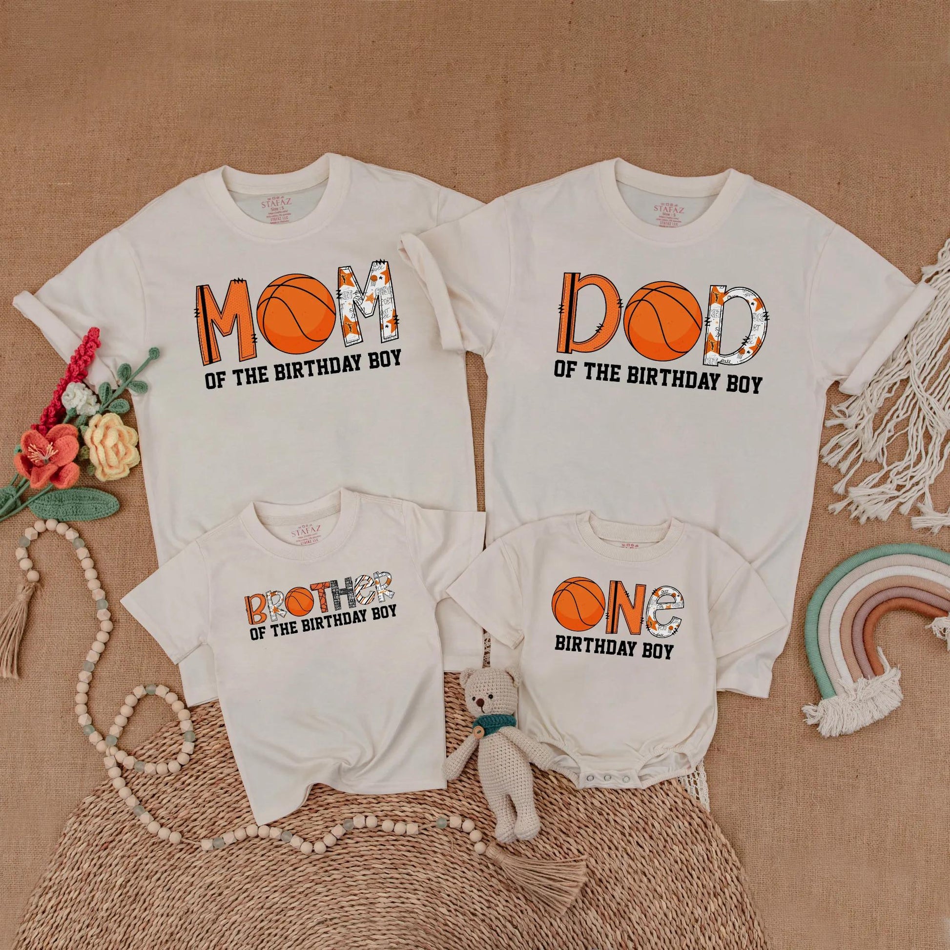 Basketball Birthday Matching Family Shirts First Birthday Boy Sports Party Outfits