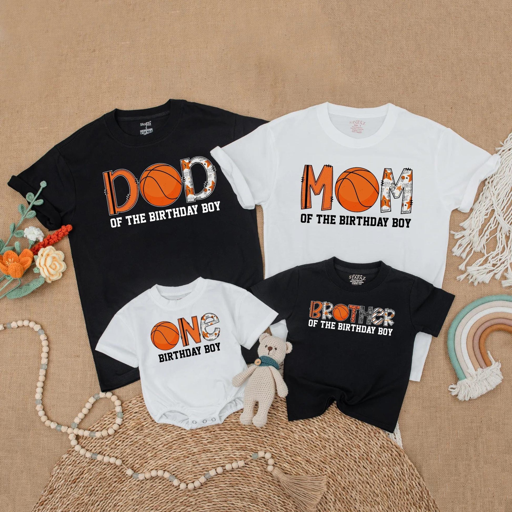 Basketball Birthday Matching Family Shirts First Birthday Boy Sports Party Outfits