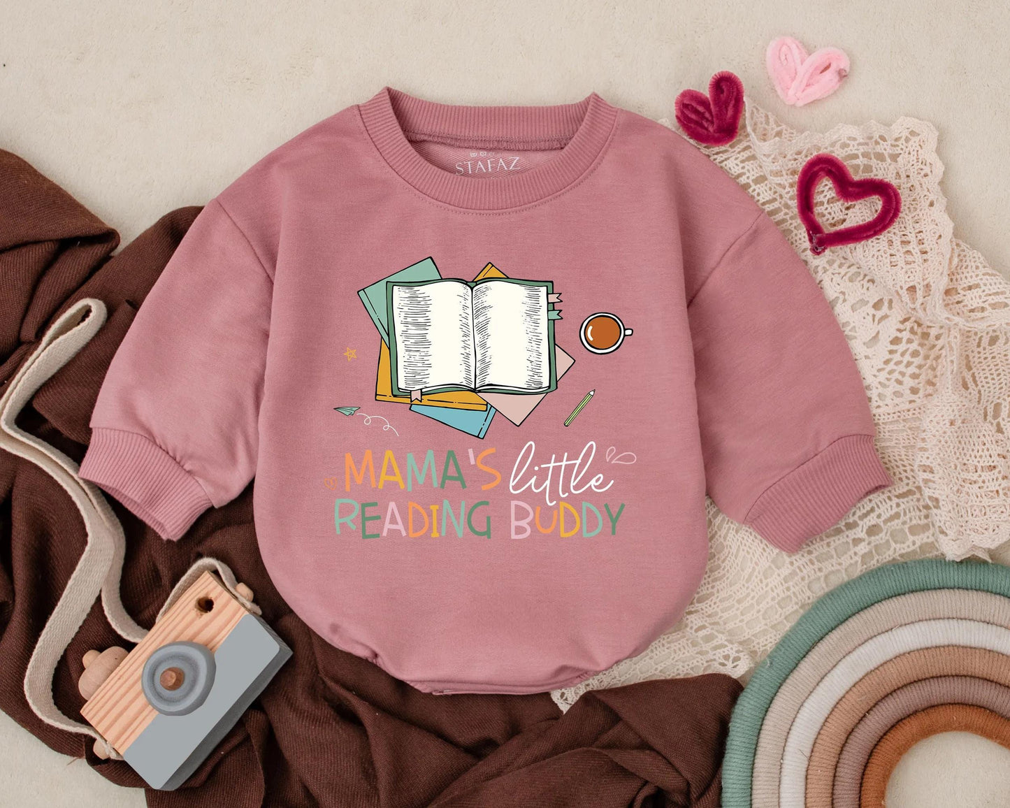 Mama's Little Reading Buddy Baby Romper Book Lover Outfit for Newborn Infant Mother's Day Gift for Bookish Moms New Mom Shower