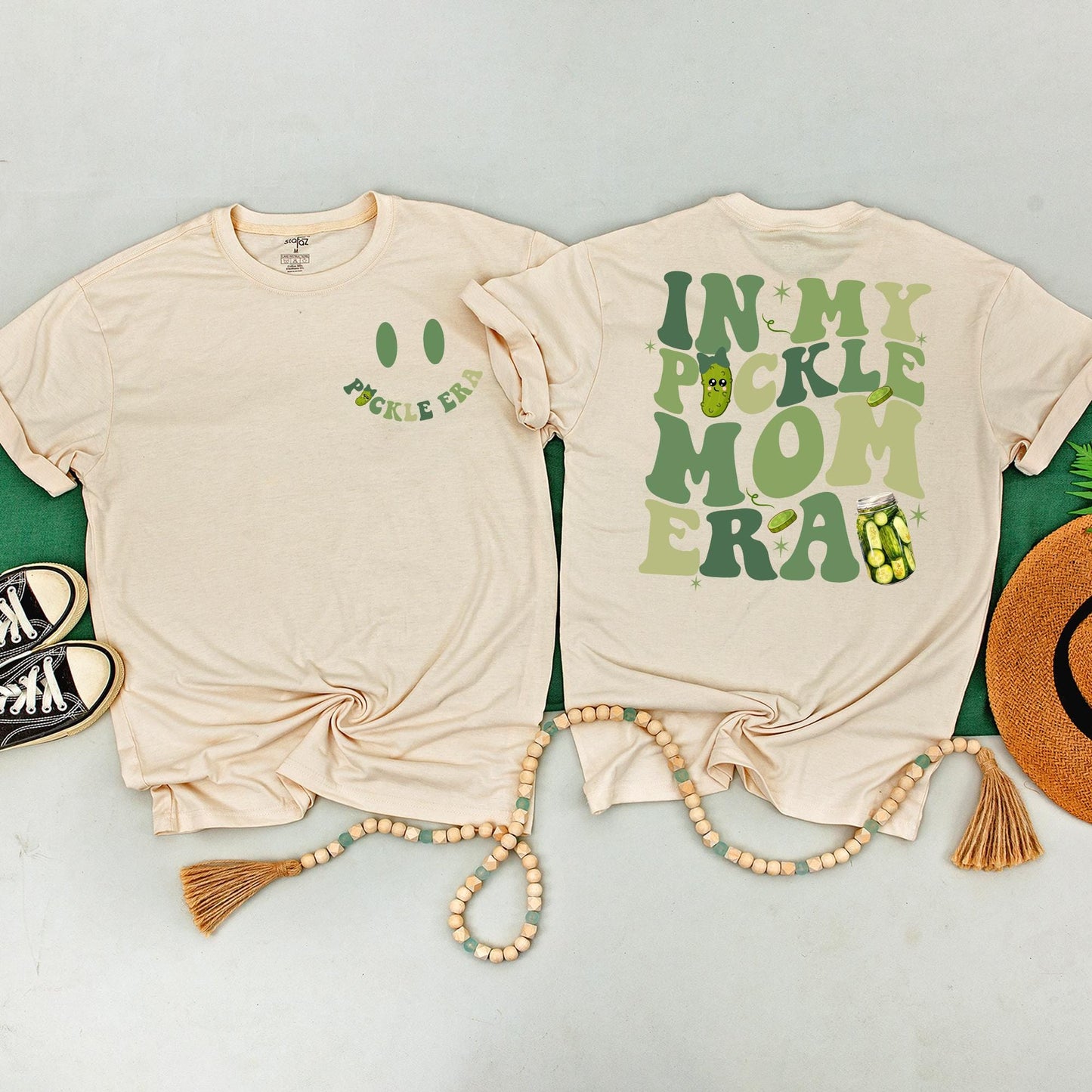 Matching In My Pickle Era Shirts, Mommy and Me Outfits, Funny Mom & Baby Bodysuit Gift, Retro Boho Style, Canned Pickles