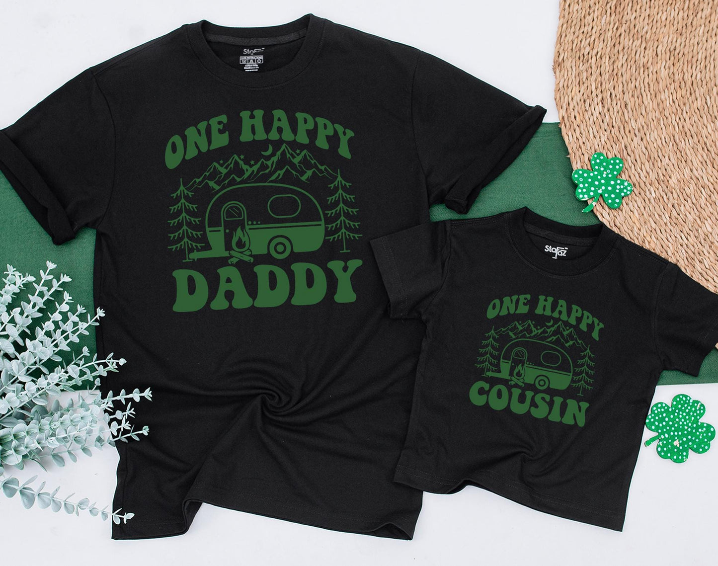 One Happy Camper Matching Family Shirts Custom Daddy Mommy Camping Bodysuit Family Vacation 1st Birthday Outfit