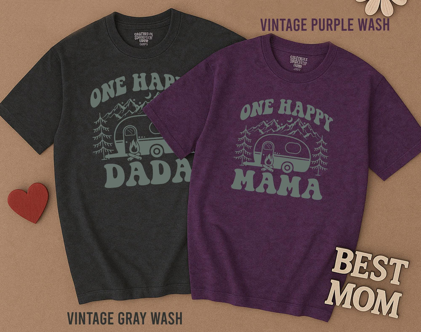 One Happy Camper First Birthday Shirt Cute Camping Theme Family Matching Tees for Boys Girls & Toddlers