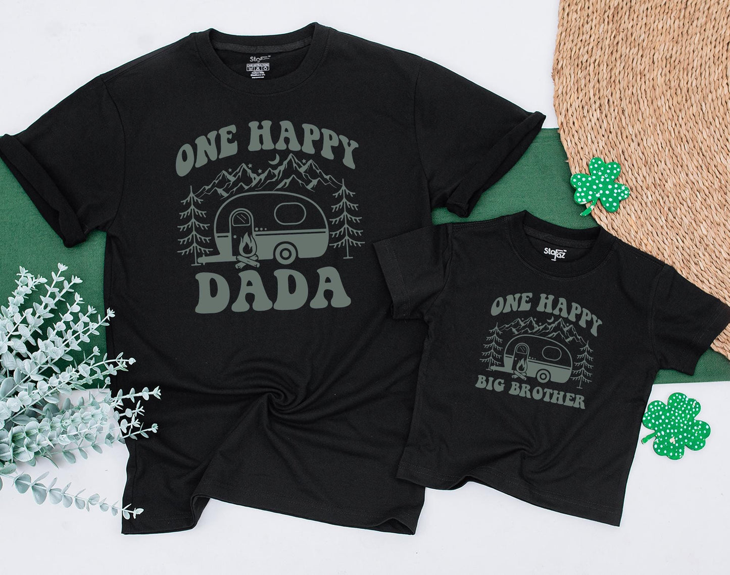 One Happy Camper First Birthday Shirt Cute Camping Theme Family Matching Tees for Boys Girls & Toddlers