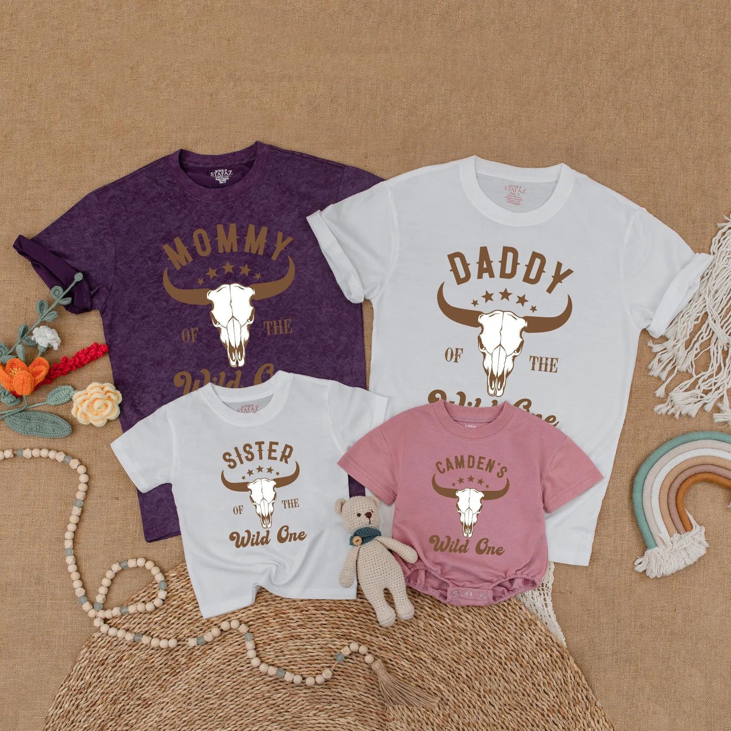 Wild One Western Birthday Matching Outfits for Baby & Family Cowboy 1st Birthday Gift First Rodeo Theme