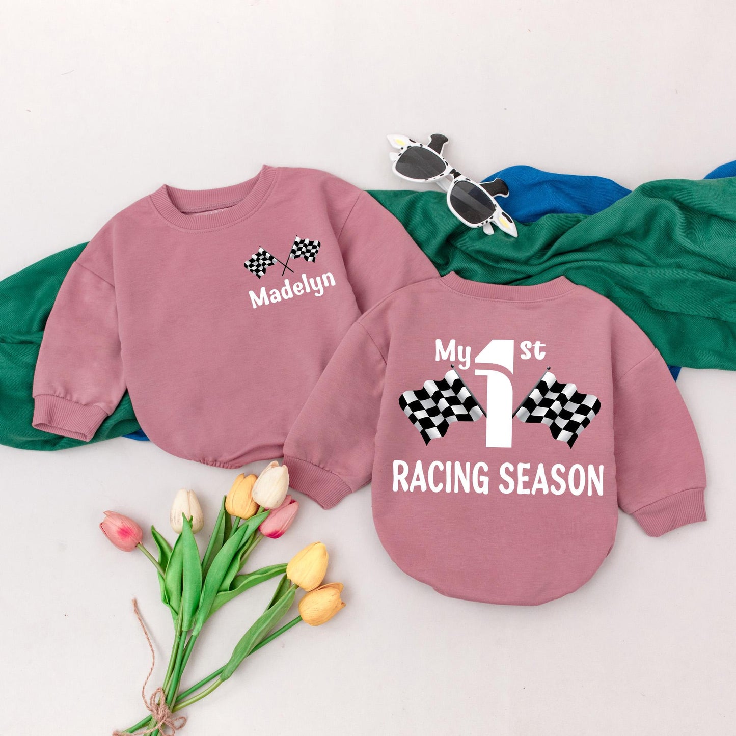 Personalized Fast One Racing Romper for Baby Boy's 1st Birthday, Race Car Theme Outfit, Custom Bodysuit, Baby Shower Gift (139 chars)