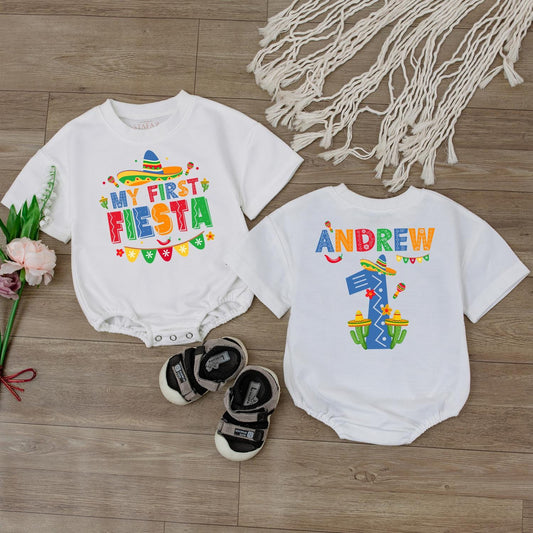 My First Fiesta Baby Bodysuit Uno Birthday Outfit Cinco de Mayo Romper Cute Baby Clothes Shower Gift Cotton Comfortable