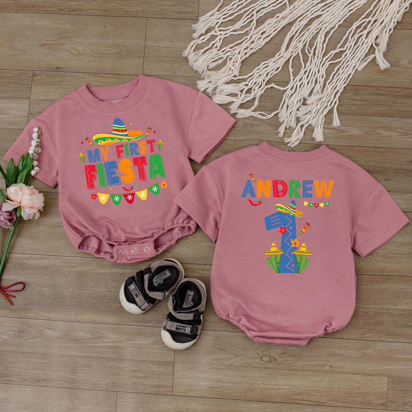 My First Fiesta Baby Bodysuit Uno Birthday Outfit Cinco de Mayo Romper Cute Baby Clothes Shower Gift Cotton Comfortable