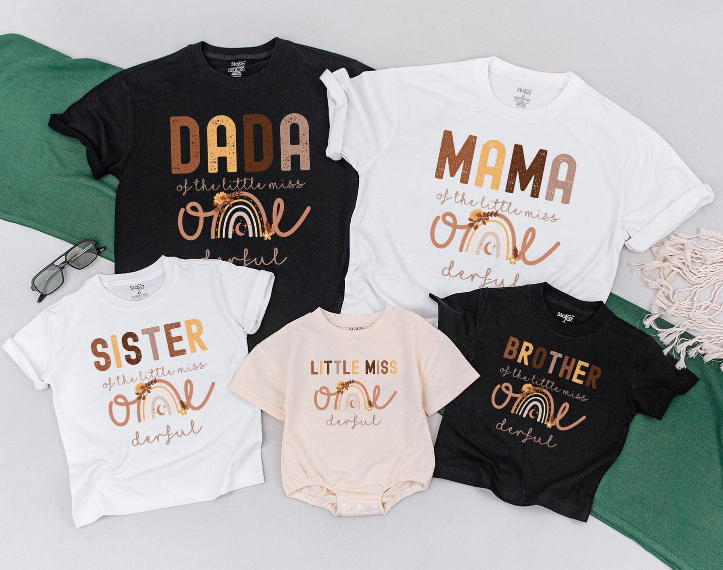 ONEderful First Birthday Matching Family Shirts Isn’t She Onederful Boho Rainbow Party Outfit