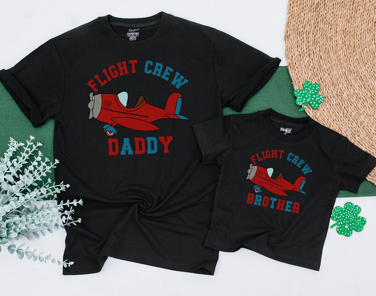 First Birthday Flight Crew Family Shirts: Custom Names Airplane Party Outfit, Birthday Boy's One Year Flew By, Dad Mom Brother Sister