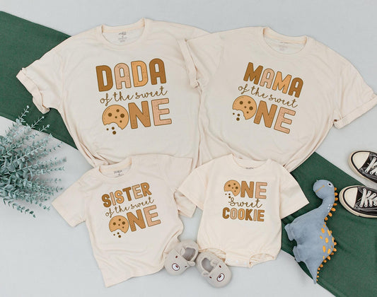 Sweet One 1st Birthday Family Matching Shirts: Cookies & Milk Theme Party Tees for Boy or Girl - First Birthday Outfit!