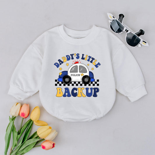 Daddy's Little Backup Police Baby Boy Outfit Law Enforcement Gift Newborn Cop Bodysuit Baby Shower Present Cute