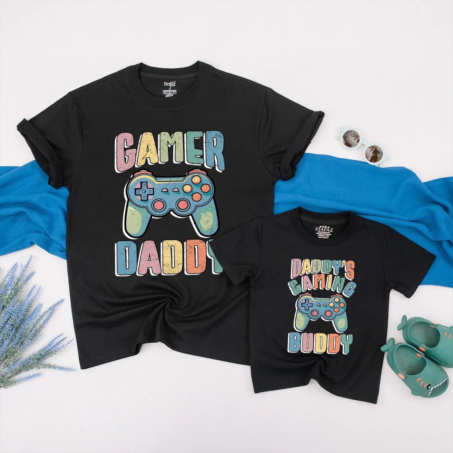 Gamer Dad and Baby Matching Shirt Set Daddy’s Gaming Buddy Bodysuit Father’s Day Gift New Dad Cute Gamer Baby Outfit