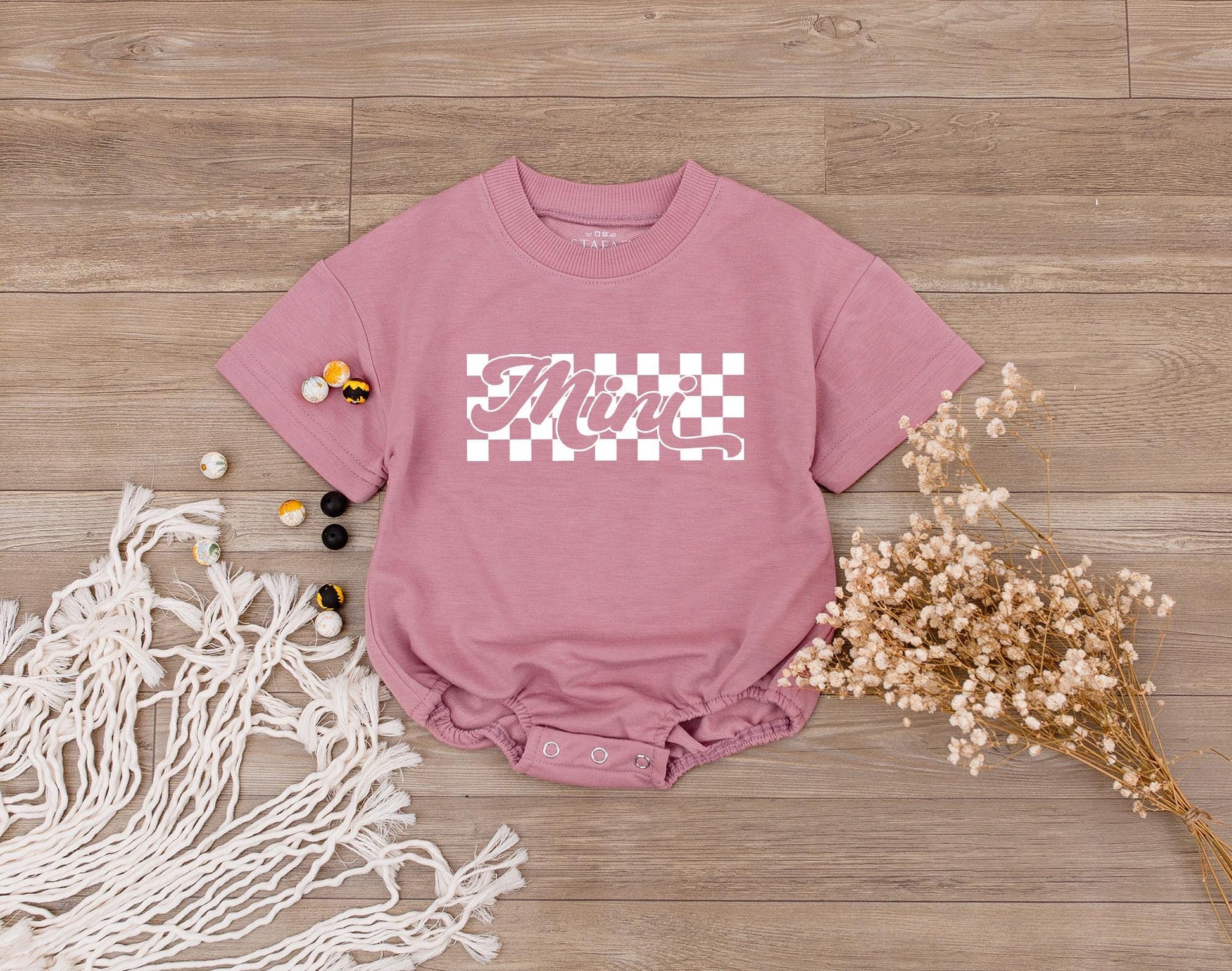 Retro Checkered Family Shirts Mommy and Me Baby Bodysuit Matching Outfits Distressed Tees