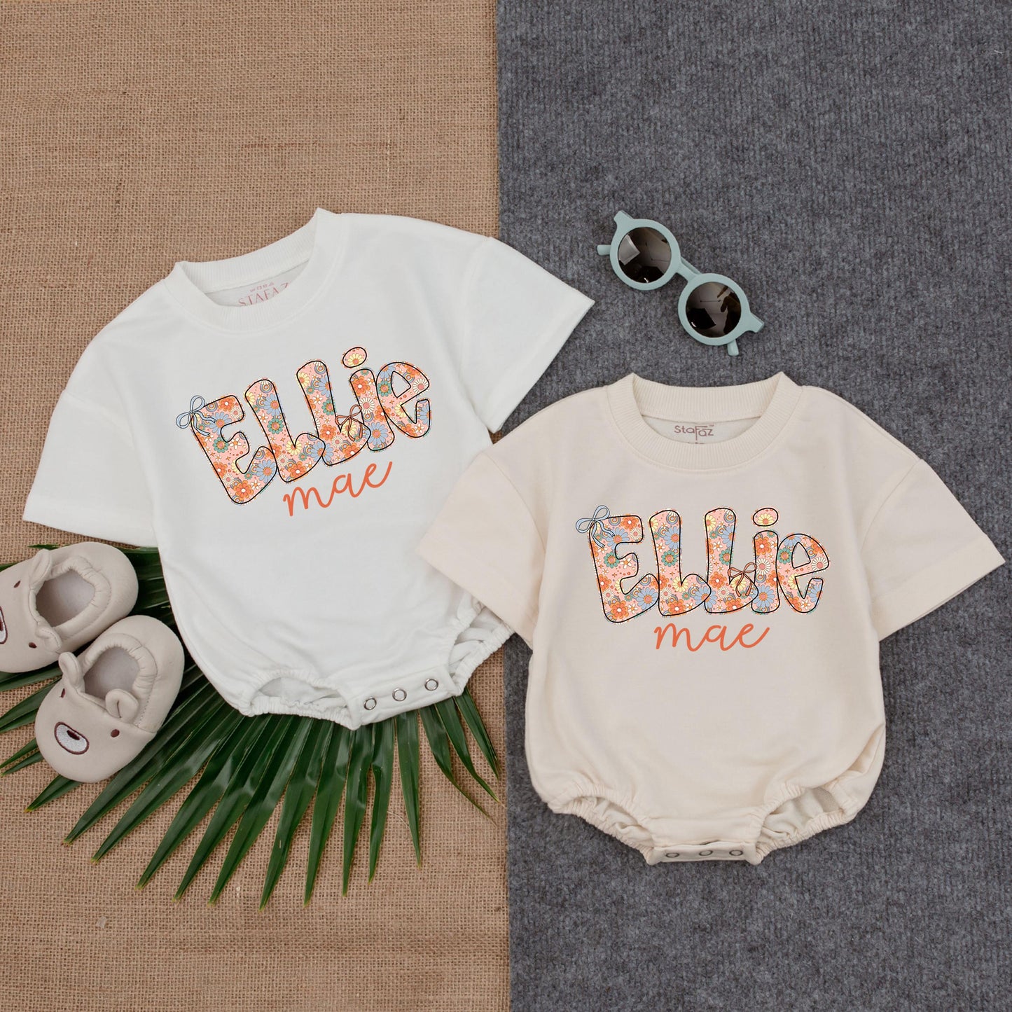 Custom Baby Girl Floral Romper | Personalized Bubble Bodysuit | Baby Shower Gift | Floral Baby Clothes | Birthday Outfit