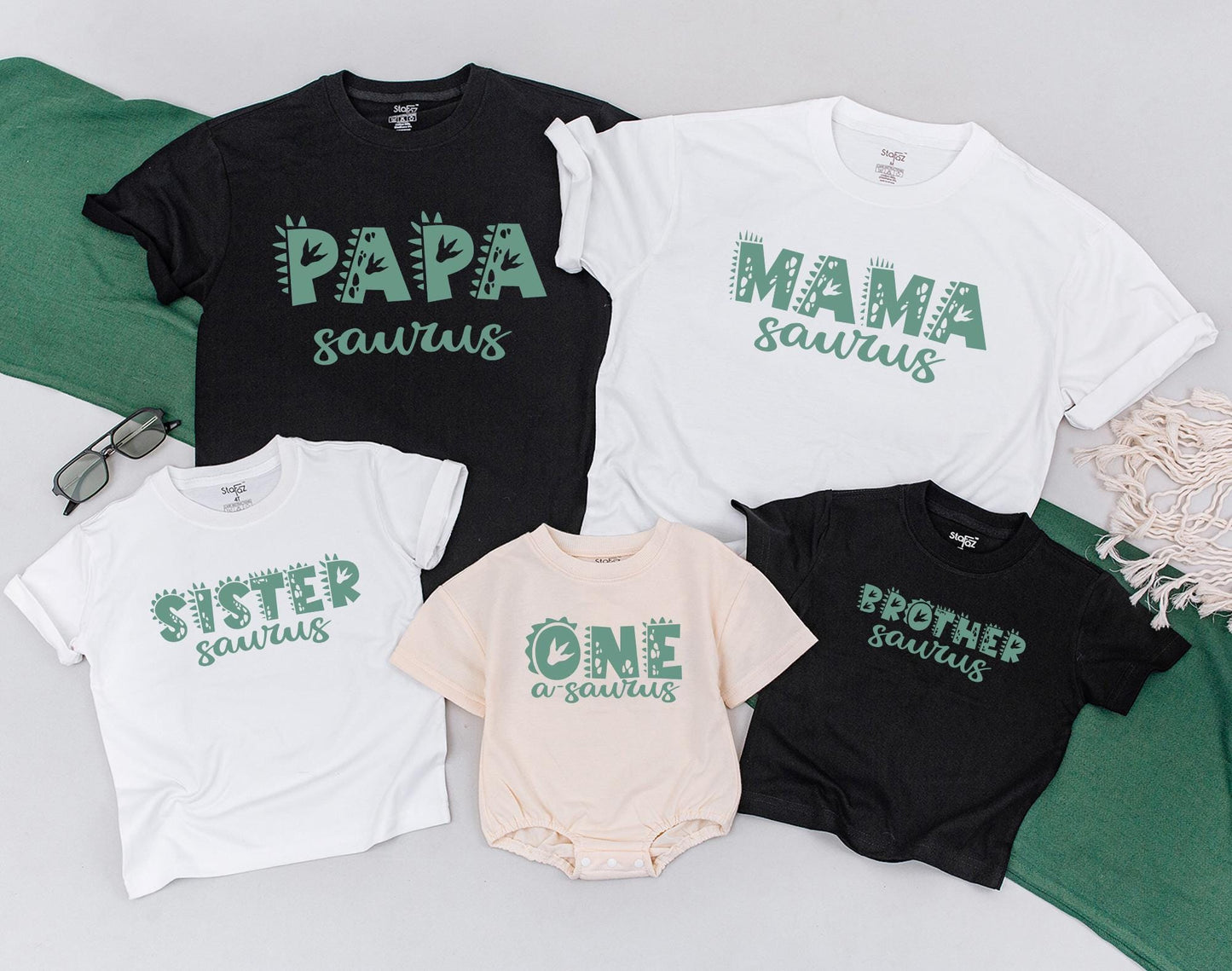 Dinosaur Family Matching 1st Birthday Shirts One-A-Saurus Mommy Me Dino First Birthday Outfit
