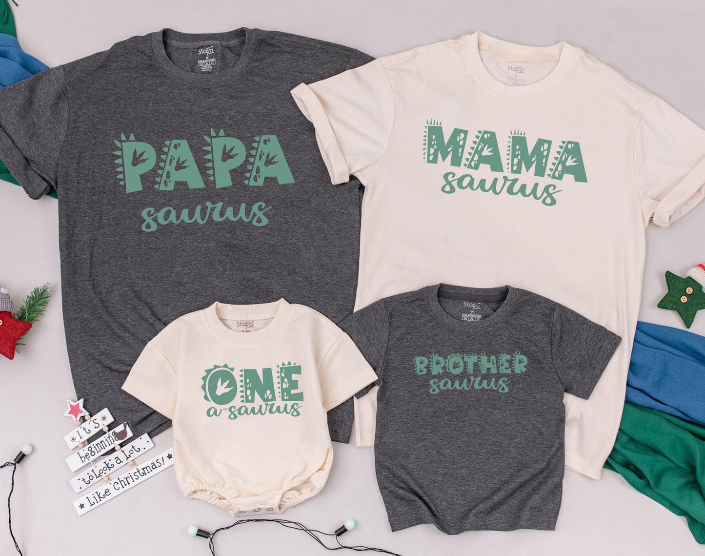 Dinosaur Family Matching 1st Birthday Shirts One-A-Saurus Mommy Me Dino First Birthday Outfit