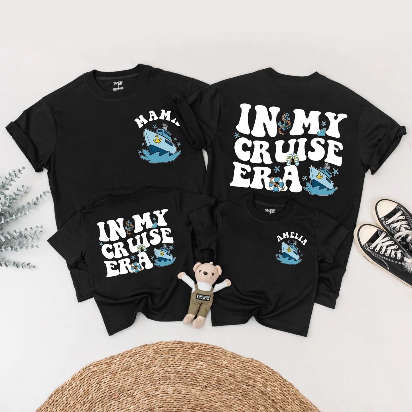 In My Cruise Era Family Shirts Matching Summer Vacation Outfits Custom Cruise Trip Tees for Baby Kids and Parents