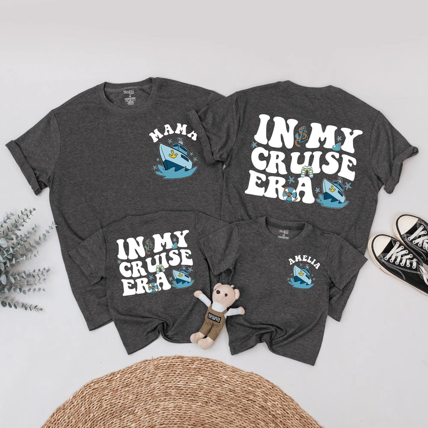 In My Cruise Era Family Shirts Matching Summer Vacation Outfits Custom Cruise Trip Tees for Baby Kids and Parents