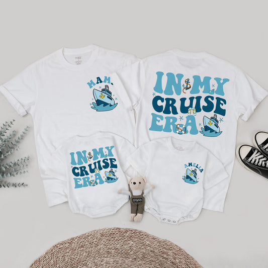 In My Cruise Era Family Shirts Matching Summer Vacation Outfits Custom Cruise Trip Tees for Baby Kids and Parents