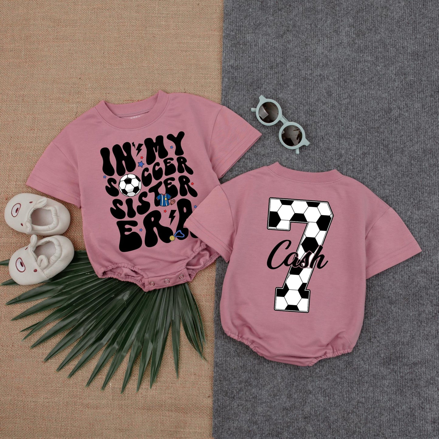 Soccer Sister Era Bubble Romper Gameday Outfit for Little Girls Soccer Lover Gift