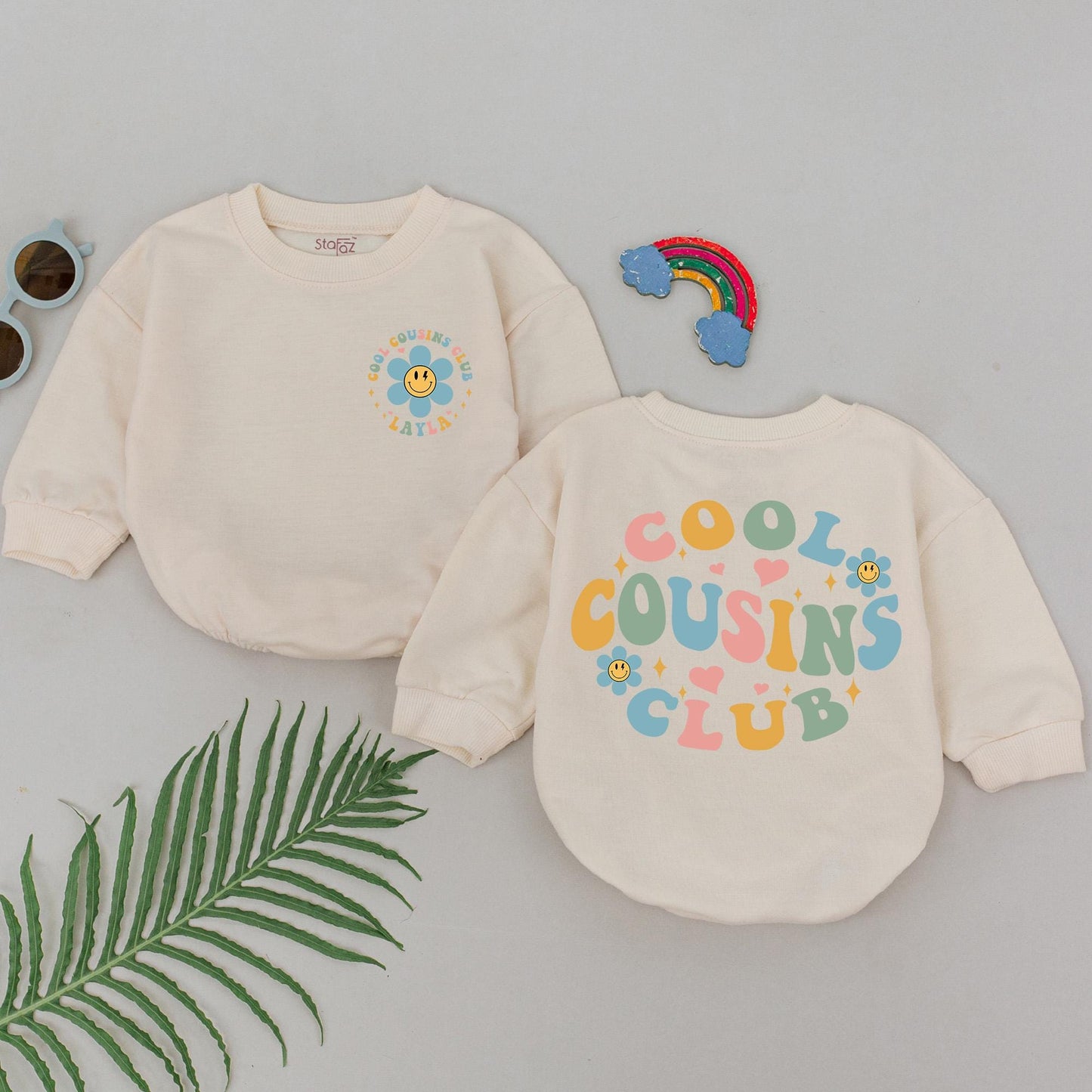 Cool Cousins Club Romper Personalized for Baby's Crew Matching Outfit Newborn Gift Fun Cousins Cotton Soft Bodysuit Infant Outfit for Boys or Girls