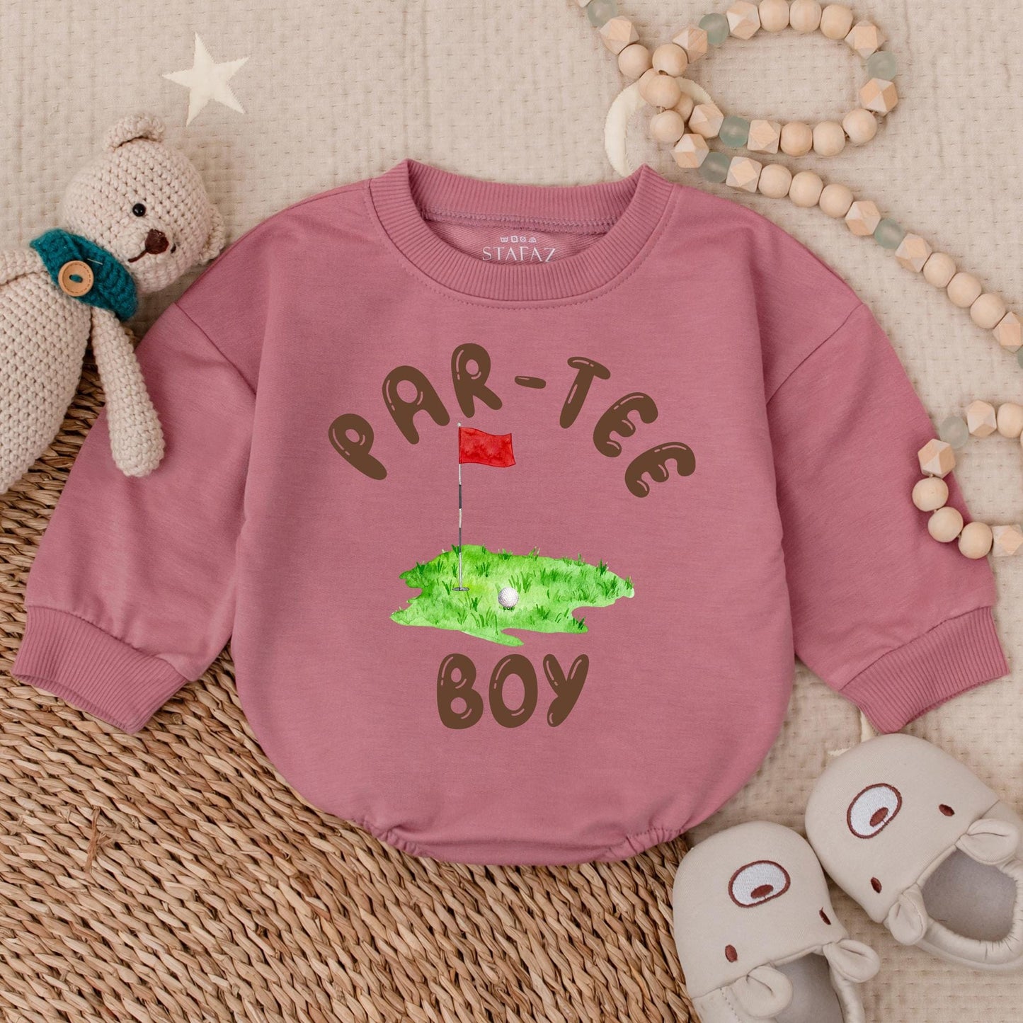 Boys Golf Birthday Bubble Romper Toddler Par-Tee Outfit Cake Smash Tee Shirt First Birthday Party Gift Kids Golf Themed Celebration