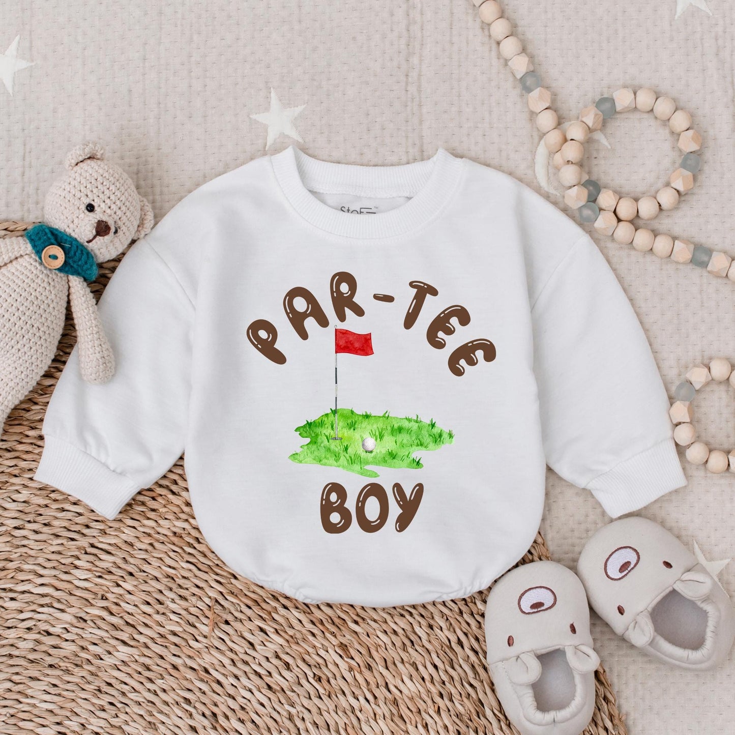 Boys Golf Birthday Bubble Romper Toddler Par-Tee Outfit Cake Smash Tee Shirt First Birthday Party Gift Kids Golf Themed Celebration