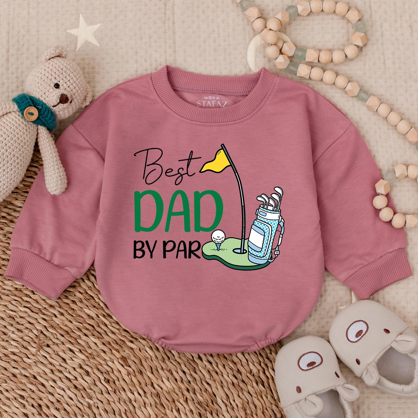 Best Dad by Par Boy Bubble Romper Golf Themed Toddler Shirt Perfect for Boys Golf Party Outfits Cute Golf Tees